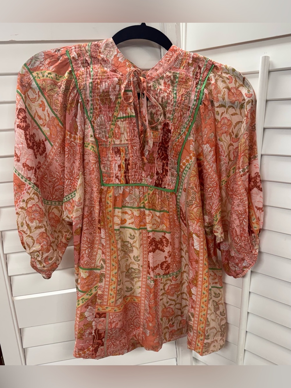 Boho Floral Peasant Blouse in Coral and Pink - Umgee